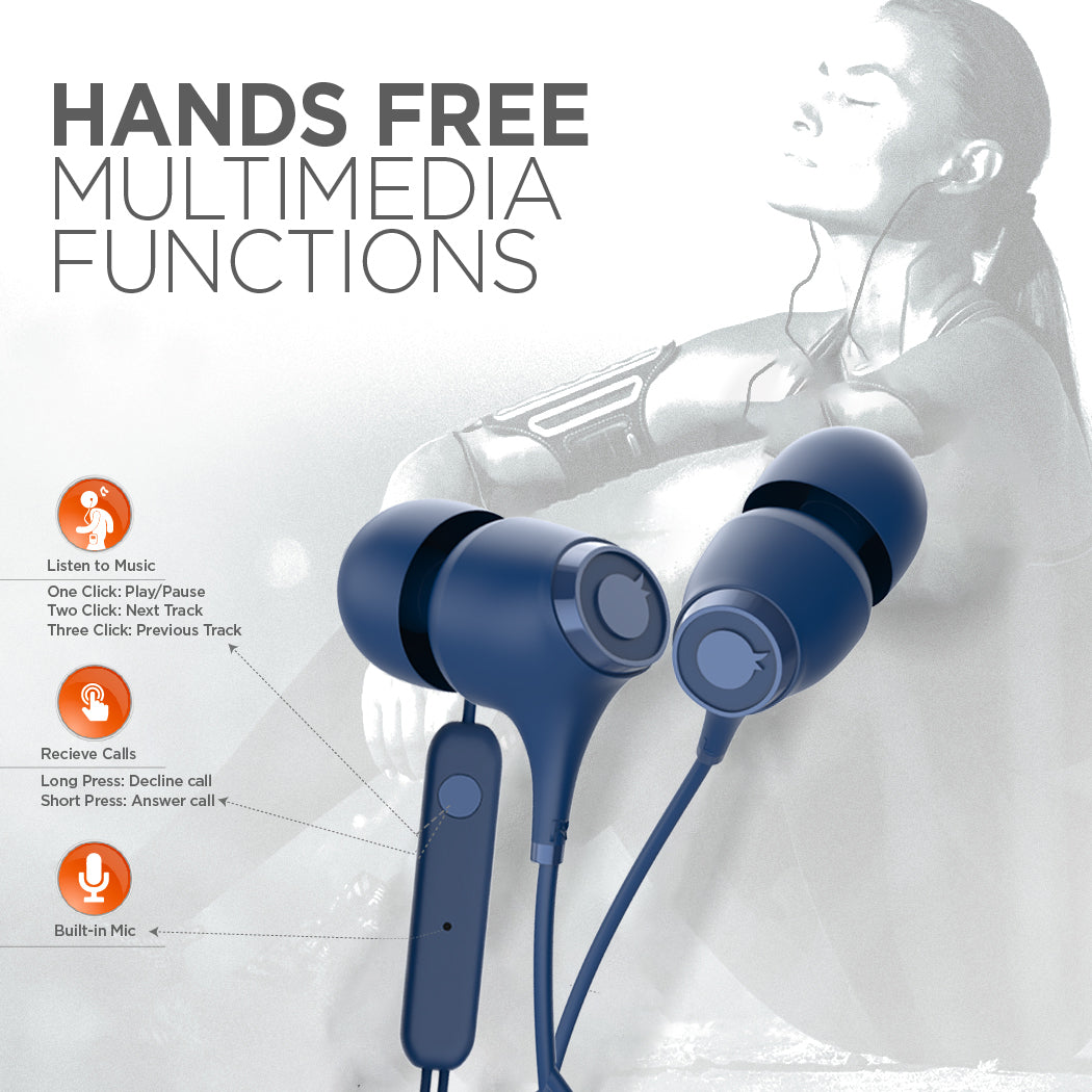 EM-01 Wired Earphone (Blue)