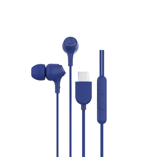 EM-01 Type C Wired Earphone with Noise Cancellation (Blue)