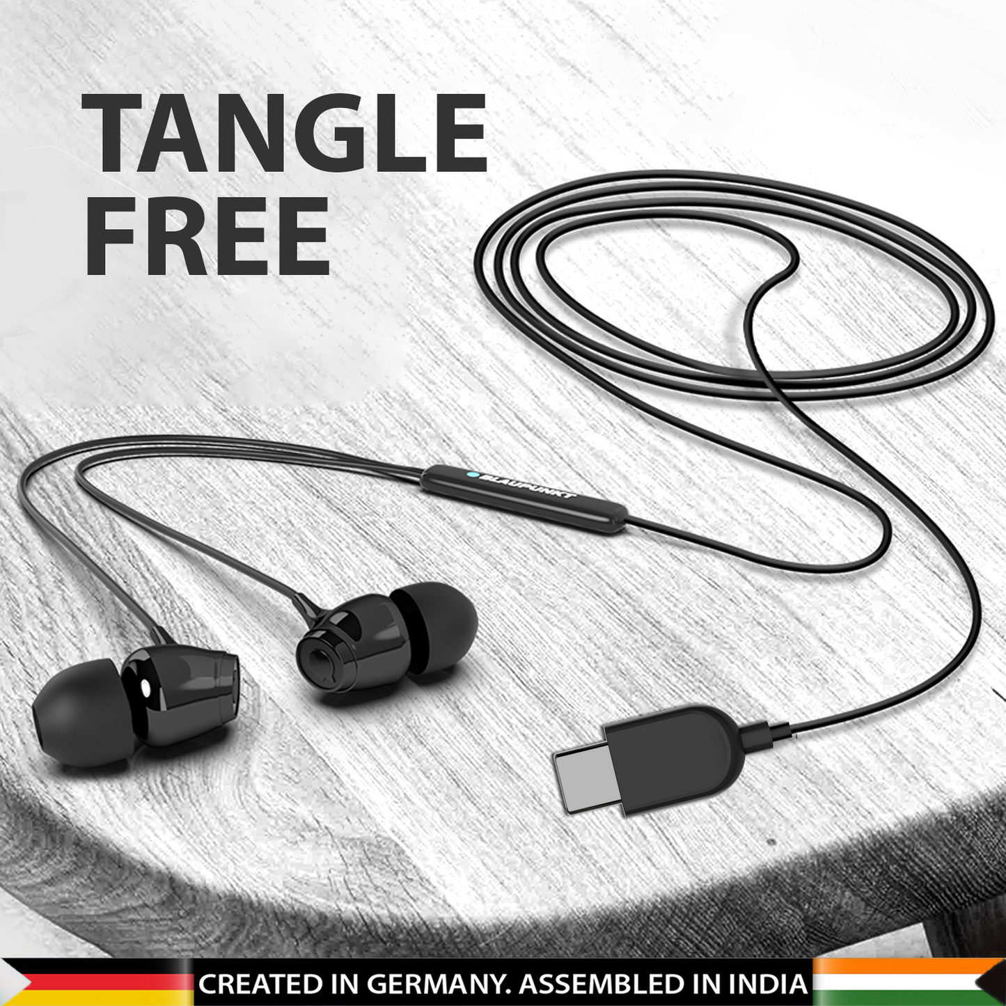 EM-01 Type C Wired Earphone with Noise Cancellation (Black)