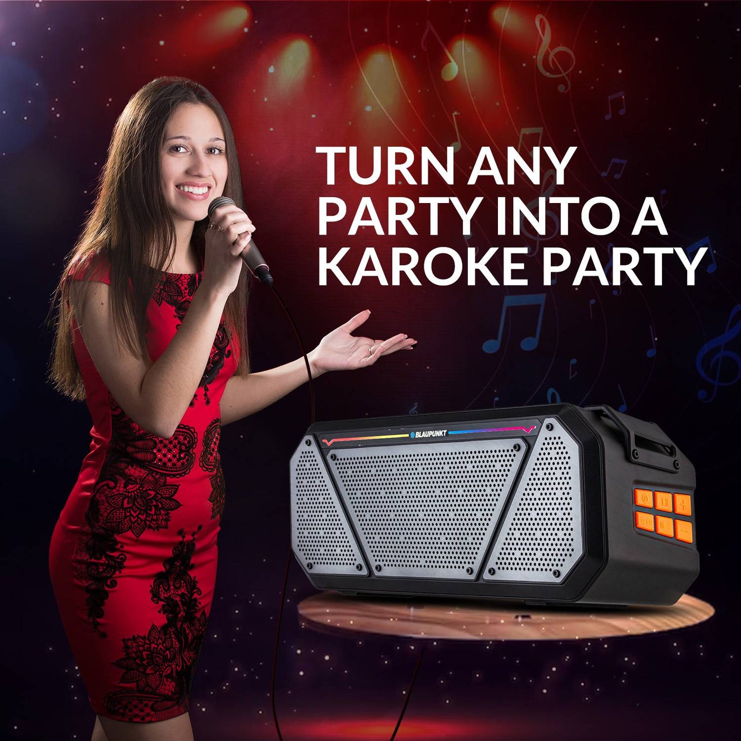 ATOMIK BB25 35W Boombox Speaker with Karaoke Mic